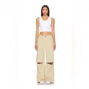 NWT SIZE S LOVER & FRIENDS KHAKI CUT-OUT PANTS
